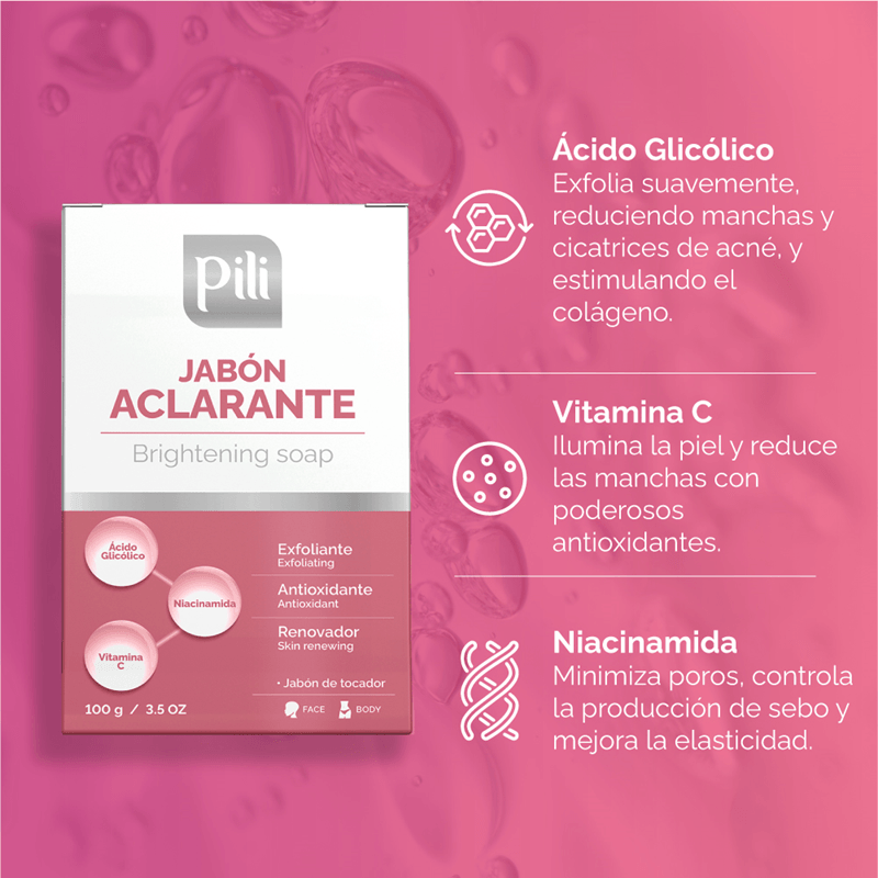 JABON EN BARRA ACLARANTE 100G - PILI