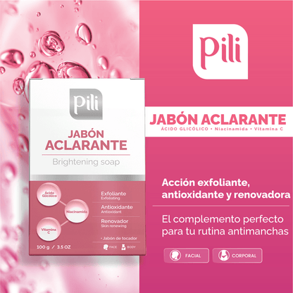 JABON EN BARRA ACLARANTE 100G - PILI