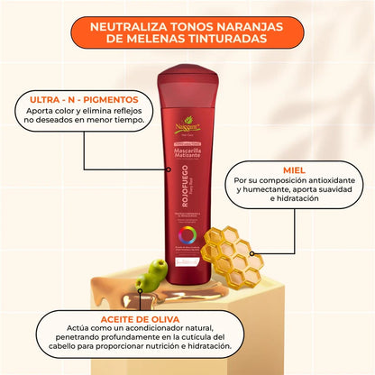 MASCARILLA MATIZANTE ROJO FUEGO 300ML - NAISSANT