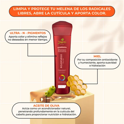 SHAMPOO MATIZANTE ROJO FUEGO 300 ML - NAISSANT